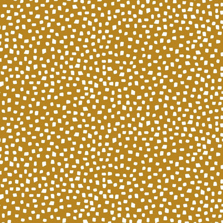 Garn & Metervarer Økologisk Bomuldsjersey Print ØKO BOMULDSJERSEY KARRYGUL MED PRIKKER