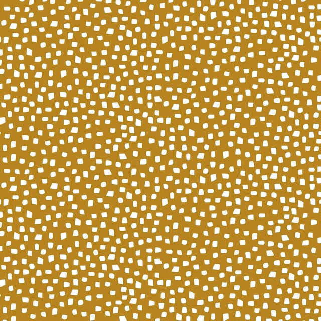 Garn & Metervarer Økologisk Bomuldsjersey Print ØKO BOMULDSJERSEY KARRYGUL MED PRIKKER