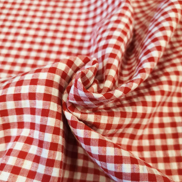 Garn & Metervarer Seersucker RØD BÆK OG BØLGE M. TERN