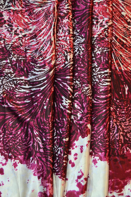 Garn & Metervarer Silke RØD SILKE M. SORT MØNSTER