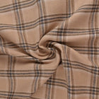 BEIGE SKOTSKRUTIG FLANELL M. SVARTA OCH BLÅ LINJER