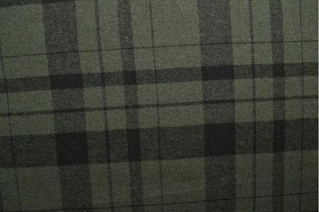 Garn & Metervarer Wool Fashion TARTAN ULD I GRØN OG SORT