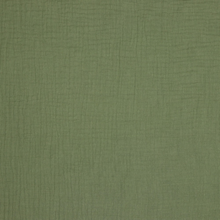 MOSGRØN DOUBLE GAUZE ØKOLOGISK MUSSELIN – BLØD OG ÅNDBAR