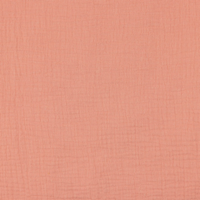 LAKSEFARVET DOUBLE GAUZE ØKOLOGISK MUSSELIN – BLØD OG ÅNDBAR