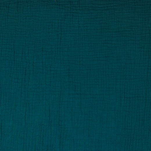 MÖRK CYAN DOUBLE GAUZE EKOLOGISK MUSLIN – MJUK & ANDNINGSBAR