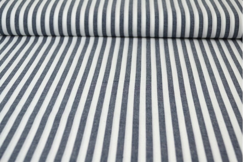 NAVY 6,5 MM GINGHAM STRIBER – OEKO-TEX BOMULD, LET & ÅNDBAR