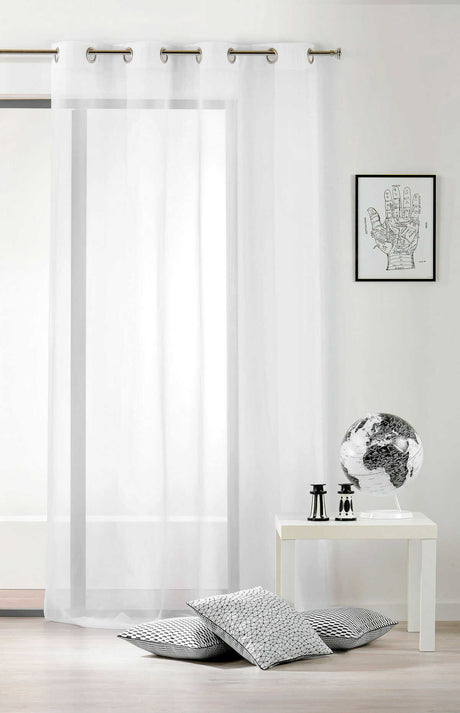 BRANDHÄMMANDE SEMITRANSPARENT VOILE FÖR GARDINER (420 CM) - ECRU