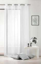 BRANDHÄMMANDE SEMITRANSPARENT VOILE FÖR GARDINER (300 CM) - SVART