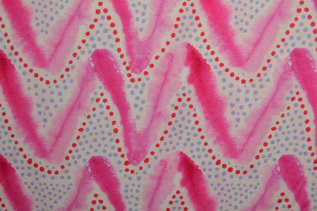 LYSERØD HØR MED AKVAREL ZIGZAG – PINK & BLÅ – nærbillede