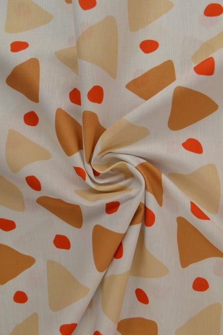 BEIGE HØR MED GRAFISK MØNSTER – BRUN & ORANGE