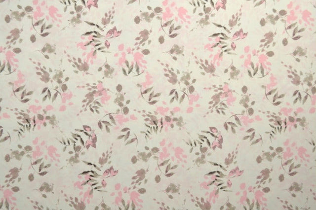 VIT LYCRA – ROSA BLOMMOR, 4-VÄGS STRETCH & SNABBTORKANDE