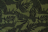 GRÖN LYCRA – LEOPARD- OCH PALMMÖNSTER, 4-VÄGS STRETCH & SNABBTORKANDE