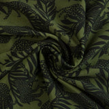 GRÖN LYCRA – LEOPARD- OCH PALMMÖNSTER, 4-VÄGS STRETCH & SNABBTORKANDE
