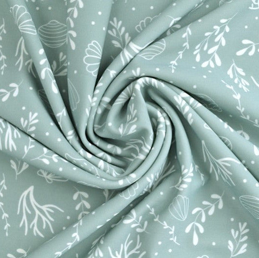 MINT LYCRA – SNÄCKOR & TÅNG, 4-VÄGS STRETCH & SNABBTORKANDE