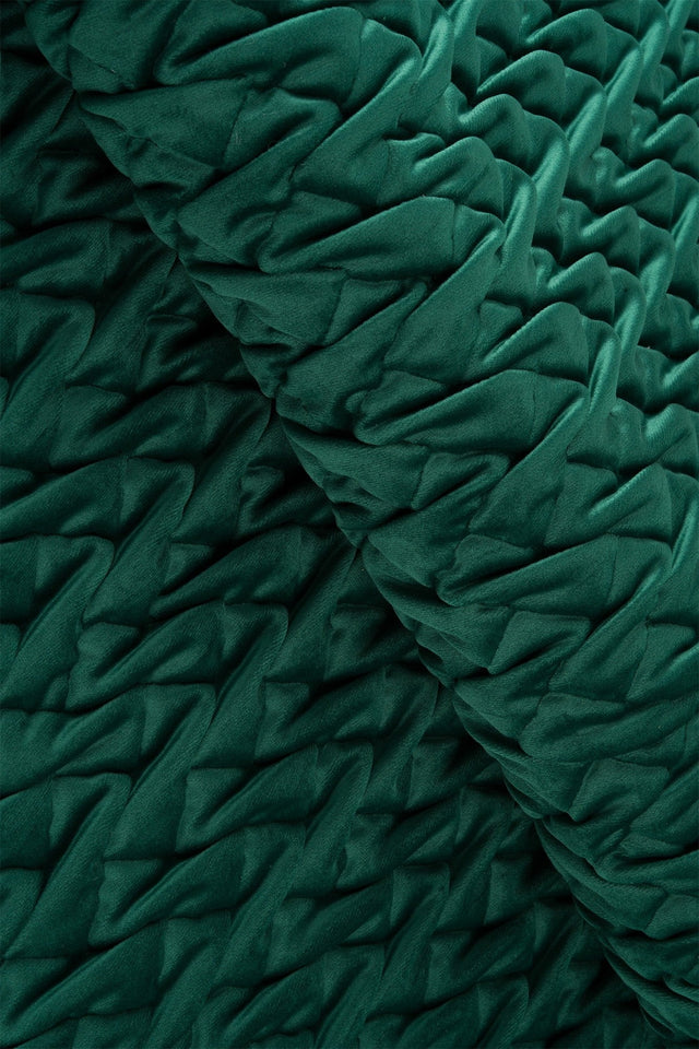MØRK SMARAGDGRØN MAGIC DELUXE P300 – QUILTET VELOUR MED FLETMØNSTER
