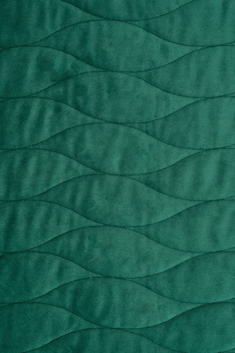 MÖRK SMARAGDGRÖN MAGIC VELVET 3D – QUILTAD VELOUR MED VÅGMÖNSTER