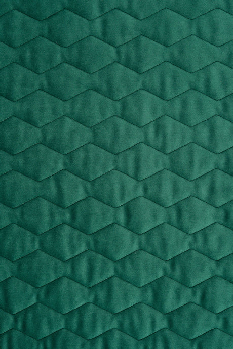 MÖRK SMARAGDGRÖN MAGIC VELVET 3D – QUILTAD VELOUR MED SICKSACKMÖNSTER