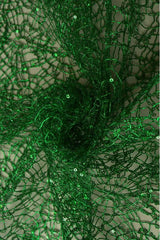 GRÖN NÄTPALJETT TYG – SMÅ 2–3 MM PALJETTER, UTAN STRETCH