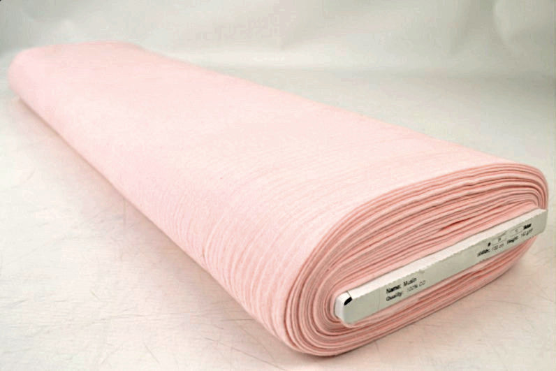 LYSERØD DOUBLE GAUZE MUSSELIN – BLØD & ÅNDBAR