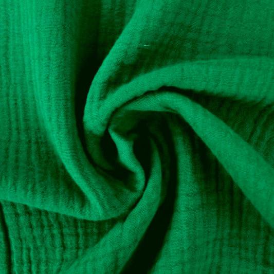 GRÖN DOUBLE GAUZE MUSSLIN – MJUK & ANDNINGSBAR