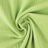 LIMEGRØN DOUBLE GAUZE MUSSELIN – BLØD & ÅNDBAR