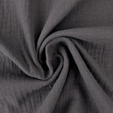 MØRKEGRÅ DOUBLE GAUZE MUSSELIN – BLØD & ÅNDBAR
