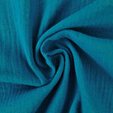 PETROLEUMSBLÅ DOUBLE GAUZE MUSSELIN – BLØD & ÅNDBAR