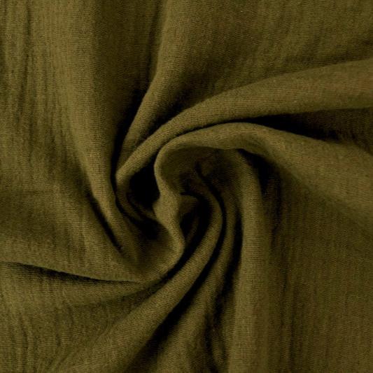 MOSGRØN DOUBLE GAUZE MUSSELIN – BLØD & ÅNDBAR