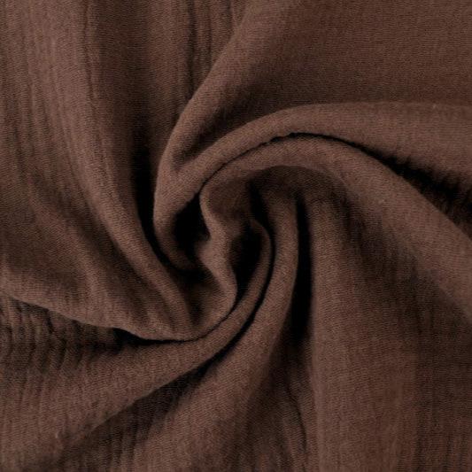 BRUN DOUBLE GAUZE MUSSELIN – BLØD & ÅNDBAR