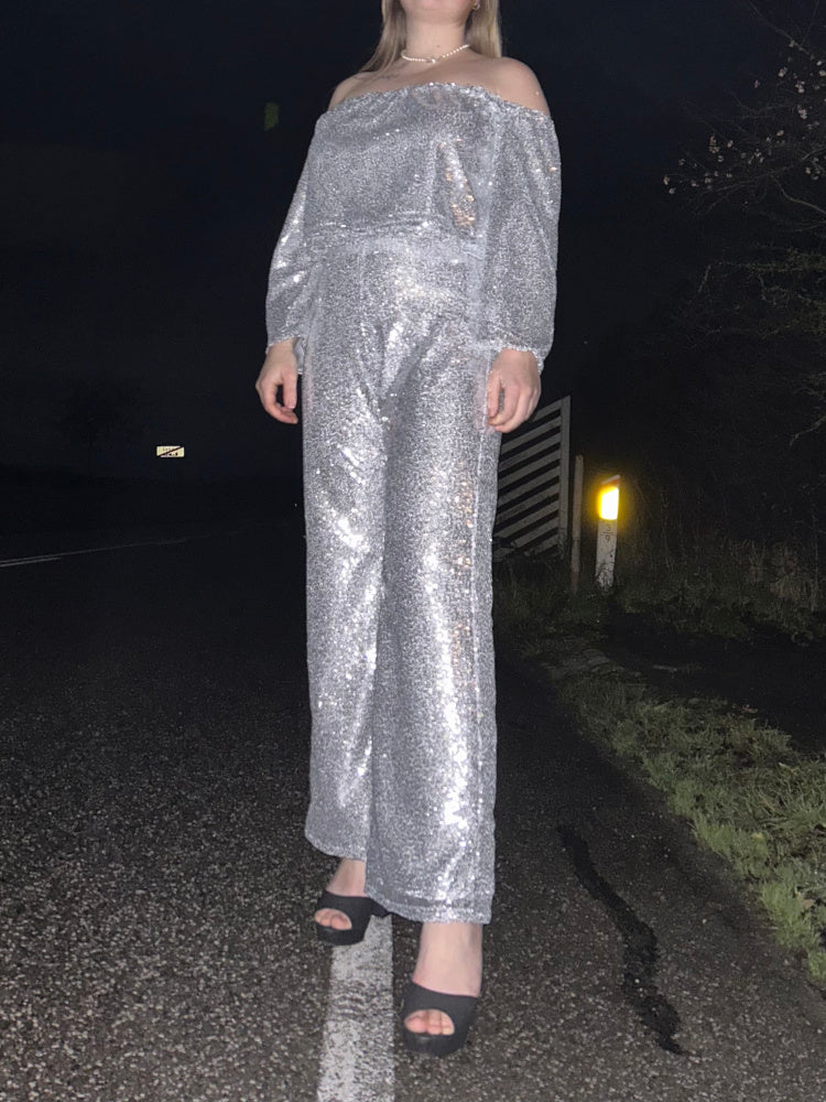 CHAMPAGNE PALJETTYG – SMÅ 3–4 MM PALJETTER & ENVÄGSSTRETCH