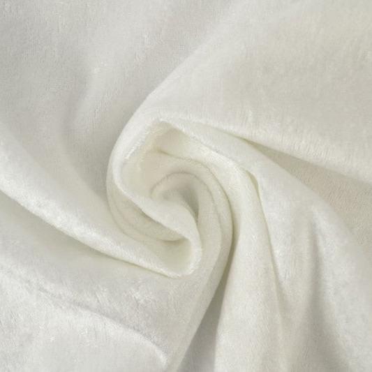 HVID NERVØS VELOUR – STRIKKET, STRÆKBAR & GLANSFULDT FALD