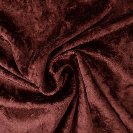 RÖDBRUN KROSSAD VELOUR – STICKAD, STRETCHIG & GLANSFULLT FALL