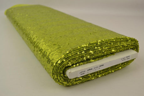 LIMEGRÖN PALJETTYG – SMÅ 3–4 MM PALJETTER & ENVÄGSSTRETCH
