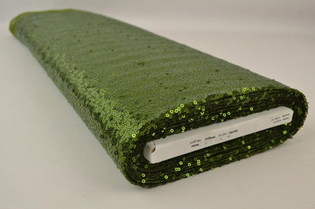 MOSSGRÖN PALJETTYG – SMÅ 3–4 MM PALJETTER & ENVÄGSSTRETCH