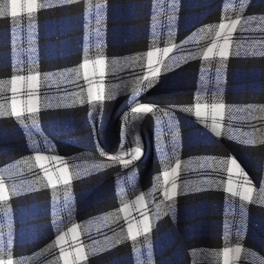 MØRKEBLÅ OG HVID SKOTSKTERNET FLANNEL