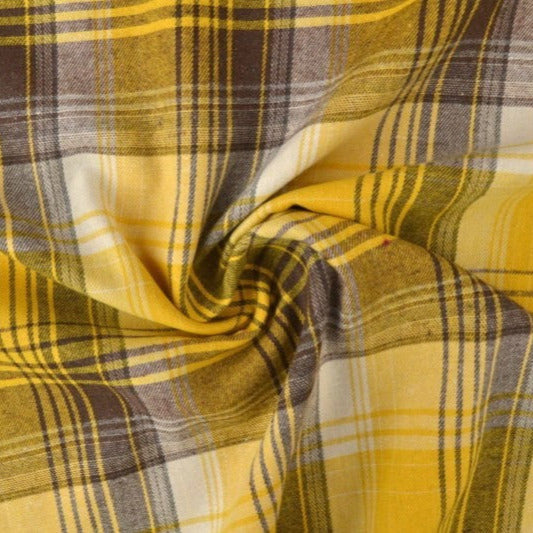 GUL OCH BRUN SKOTSKRUTIG FLANELL