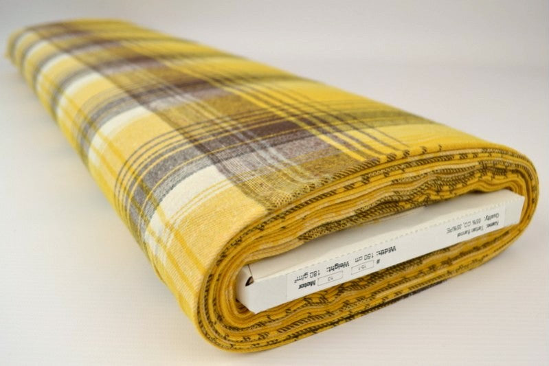 GUL OCH BRUN SKOTSKRUTIG FLANELL