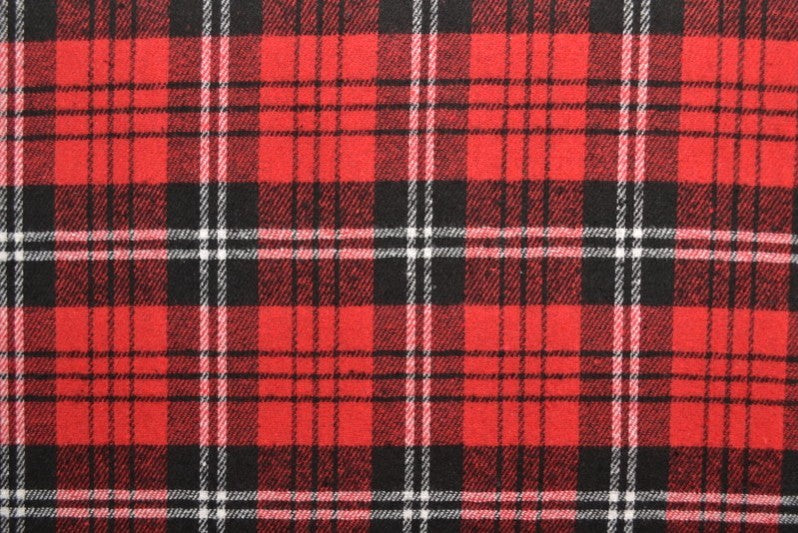 RÖD, SVART OCH VIT SKOTSKRUTIG FLANELL