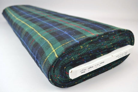 SORT OG GRØN SKOTSKTERNET FLANNEL M. BLÅ RØDE OG GULE STRIBER