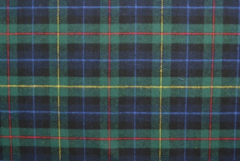 SORT OG GRØN SKOTSKTERNET FLANNEL M. BLÅ RØDE OG GULE STRIBER