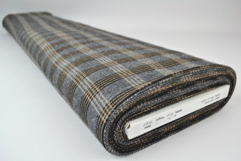 GRÅ SVART OCH GUL SKOTSKRUTIG FLANELL