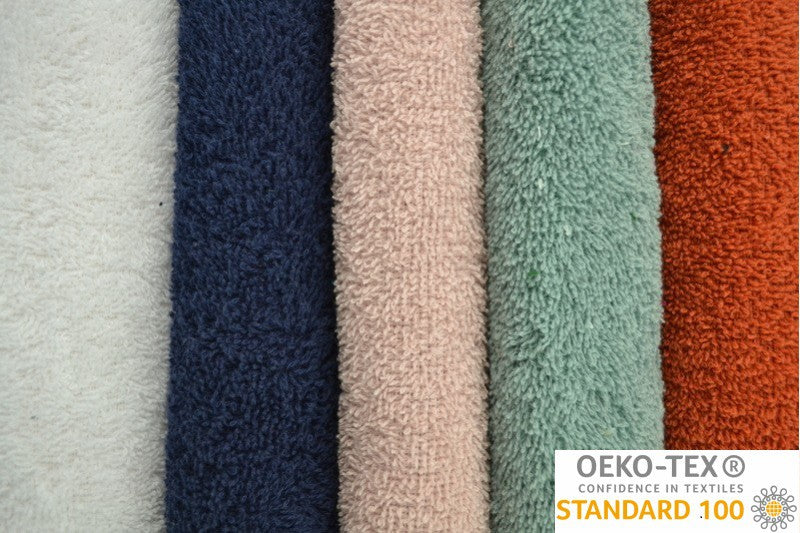 MØRK VINTAGE LYSERØD DOBBELTSIDET FROTTÉ – ABSORBERENDE HÅNDKLÆDESTOF (OEKO-TEX)