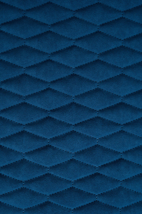 MÖRK SAFIRBLÅ UTTARIO VELVET 3D – QUILTAD VELOUR MED BLADMÖNSTER