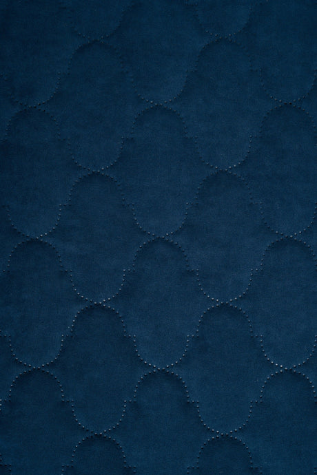 MÖRK SAFIRBLÅ UTTARIO VELVET 3D – QUILTAD VELOUR MED BUBBELMÖNSTER