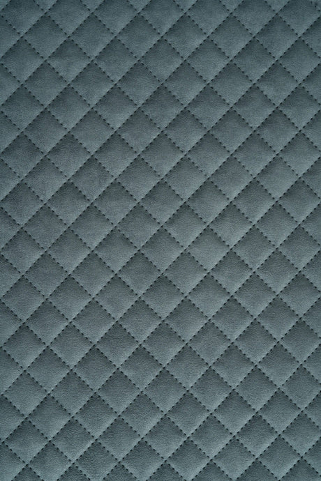 MÖRK STORMGRÅ UTTARIO VELVET 3D – QUILTAD VELOUR MED RUTMÖNSTER
