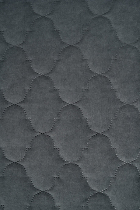 MÖRK STORMGRÅ UTTARIO VELVET 3D – QUILTAD VELOUR MED BUBBELMÖNSTER