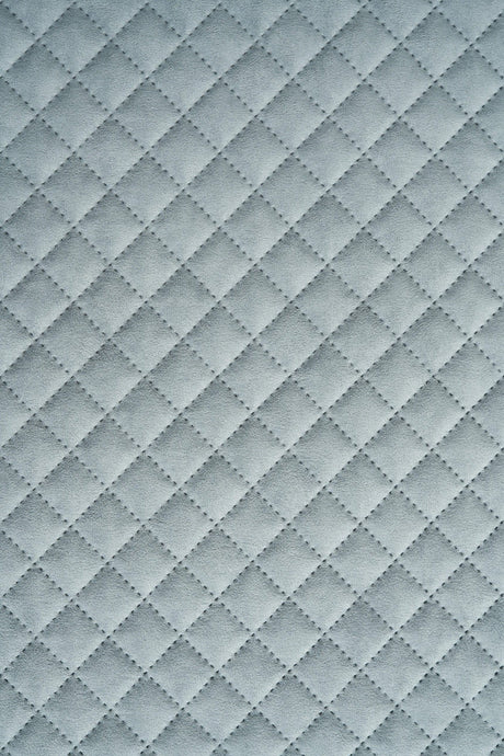 LJUS DIMGRÅ UTTARIO VELVET 3D – QUILTAD VELOUR MED ROMBMÖNSTER