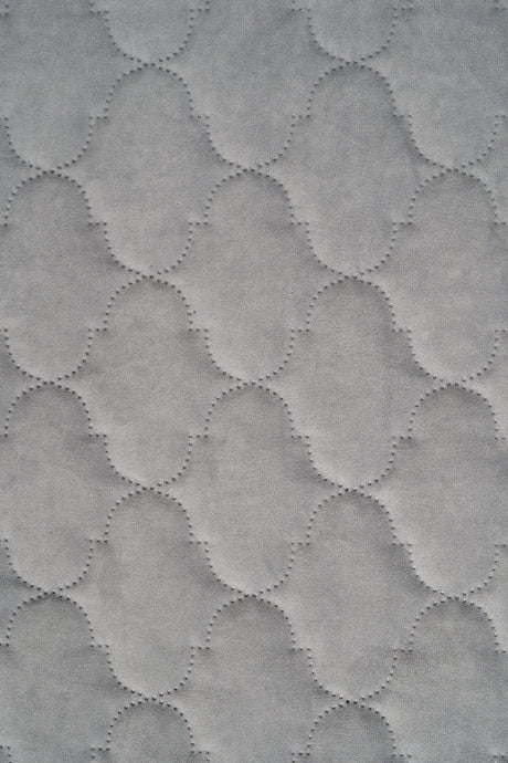LJUS DIMGRÅ UTTARIO VELVET 3D – QUILTAD VELOUR MED BUBBELMÖNSTER