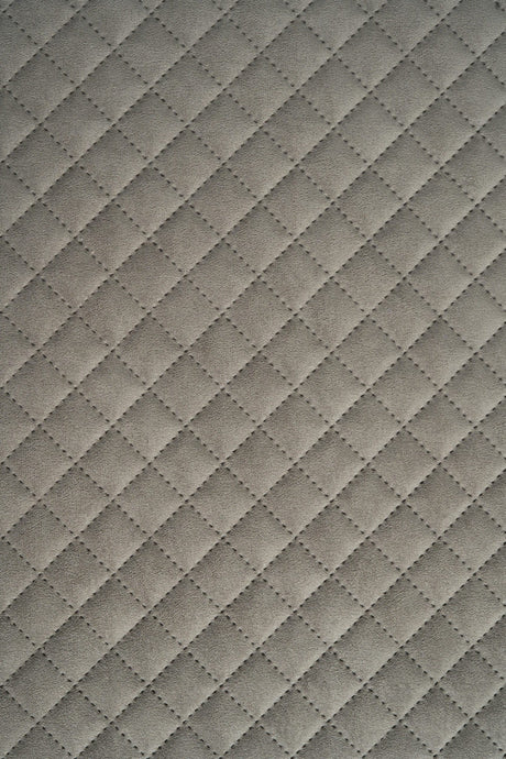 VARM DRIVVEDGRÅ UTTARIO VELVET 3D – QUILTAD VELOUR MED RUTMÖNSTER
