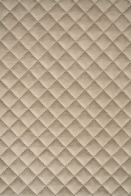 VARM DYNBEIGE UTTARIO VELVET 3D – QUILTAD VELOUR MED ROMBMÖNSTER